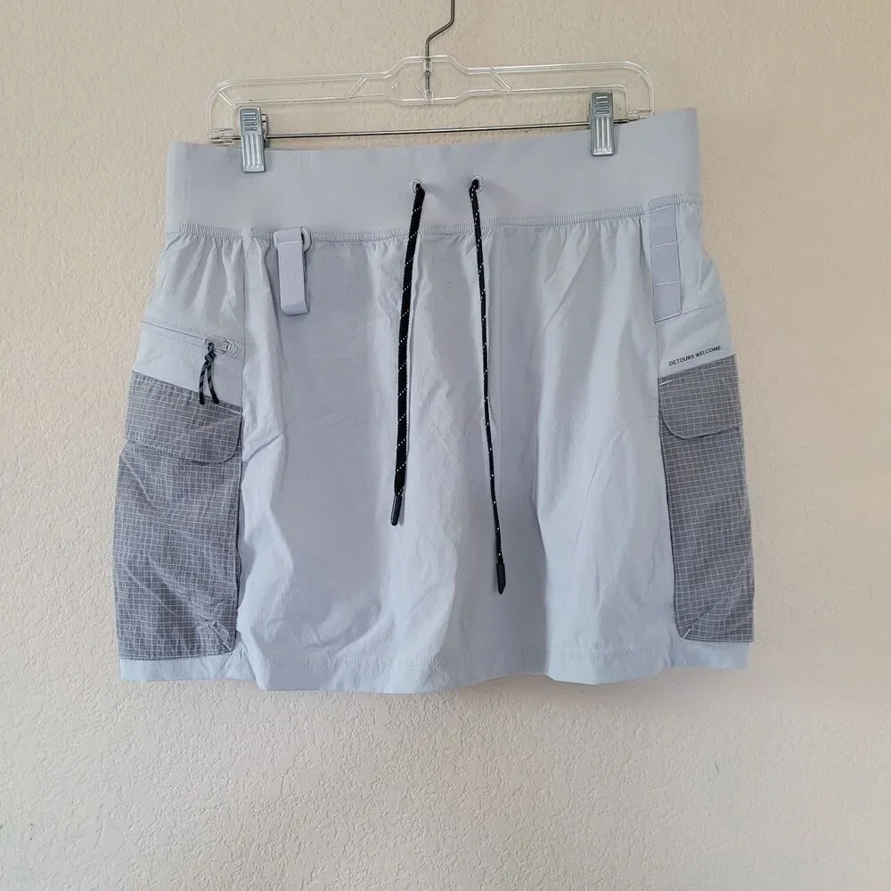 Lululemon Womens 12 Gray Cargo Multi Pocket HR Hiking High Rise Skort Lined Euc